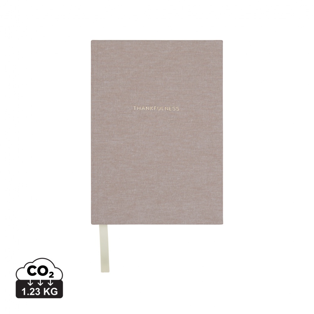 Logo trade business gifts image of: VINGA Thankfulness GRS recycled paper journal