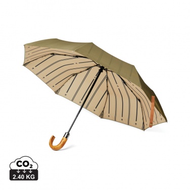 Logo trade corporate gift photo of: VINGA Bosler AWARE™ recycled pet 21" foldable umbrella