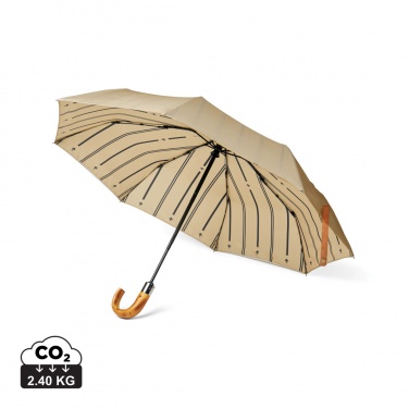 Logo trade promotional giveaway photo of: VINGA Bosler AWARE™ recycled pet 21" foldable umbrella