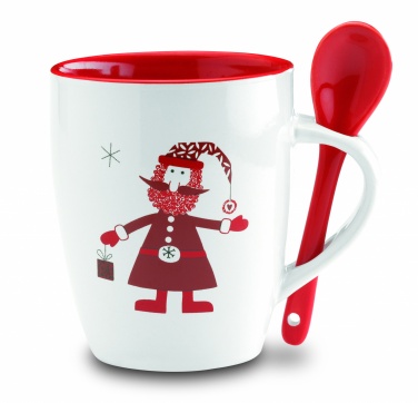 Logo trade promotional items image of: Mug with spoon 250ml