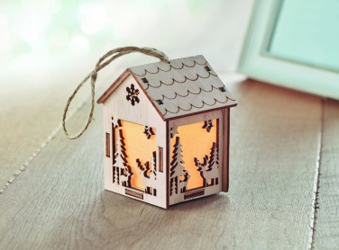 Logo trade promotional merchandise picture of: MDF house with light