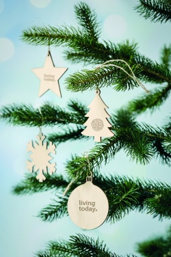 Logo trade promotional merchandise picture of: Wooden Tree bauble hanger