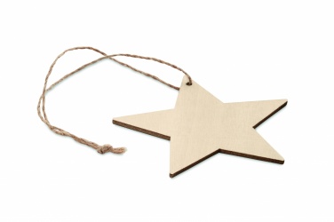 Logo trade business gifts image of: Wooden star shaped hanger