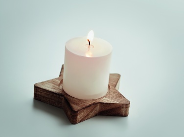 Logo trade promotional gifts picture of: Candle on star wooden base