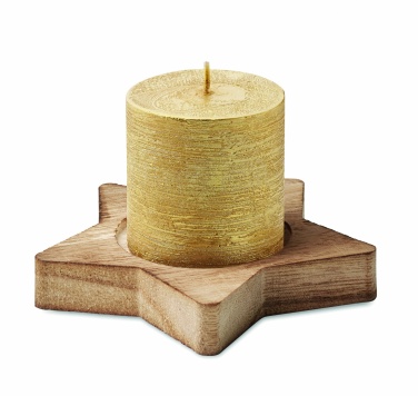 Logo trade promotional products picture of: Candle on star wooden base