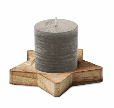 Logo trade promotional items picture of: Candle on star wooden base