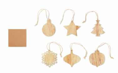 Logotrade promotional giveaway picture of: Set of wooden Xmas ornaments