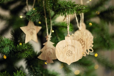 Logo trade corporate gifts picture of: Set of wooden Xmas ornaments