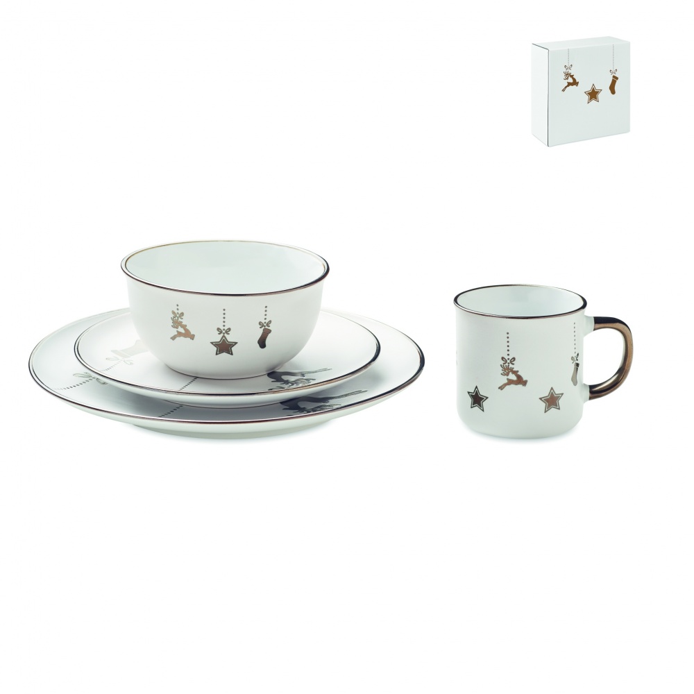 Logotrade promotional product picture of: 4 piece ceramic place setting