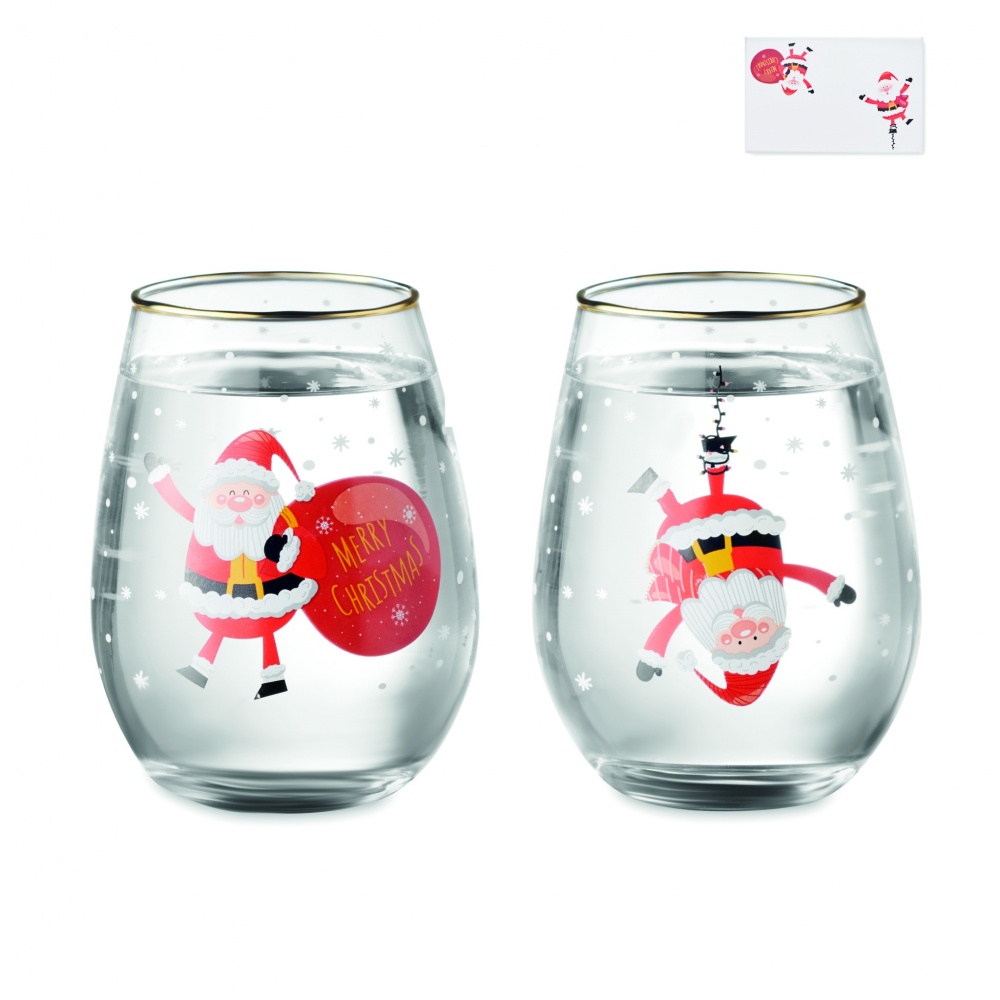 Logo trade promotional gift photo of: Set of 2 Christmas glasses