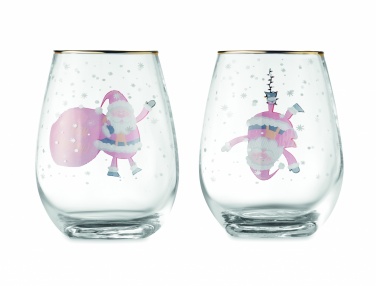 Logo trade promotional giveaways image of: Set of 2 Christmas glasses