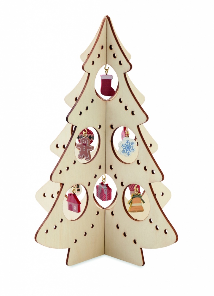 Logotrade business gift image of: Wooden Xmas tree decoration