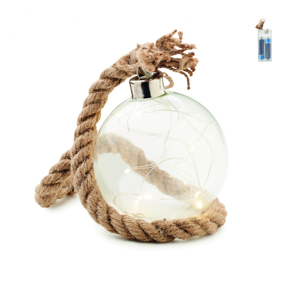 Logo trade business gift photo of: Glass bauble LED light