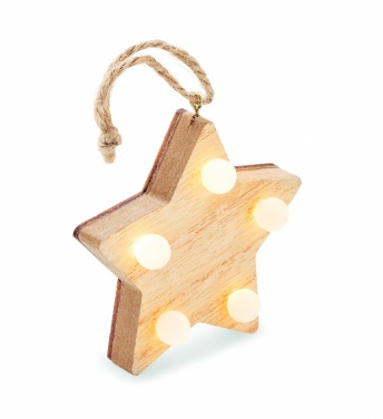 Logo trade advertising products picture of: Wooden weed star with lights