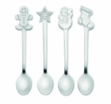 Logo trade corporate gifts picture of: Set of 4 Christmas tea spoon