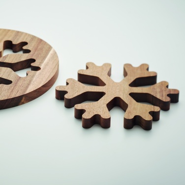 Logo trade promotional item photo of: Acacia wooden pot holders set