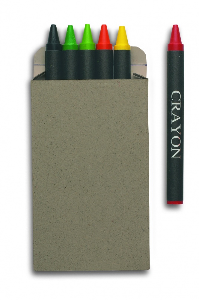 Logo trade promotional items image of: Carton of 6 wax crayons