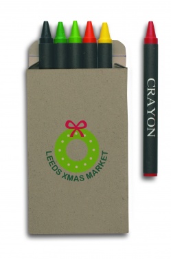 Logo trade promotional items image of: Carton of 6 wax crayons