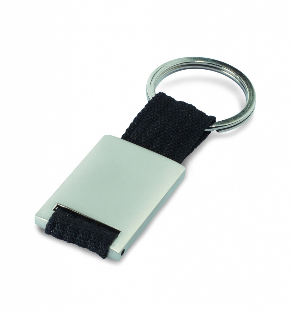 Logo trade promotional giveaways image of: Metal rectangular key ring