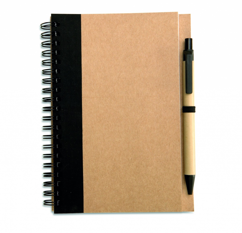 Logotrade promotional product image of: B6 recycled notebook with pen