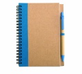 B6 recycled notebook with pen, Blue