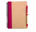 B6 recycled notebook with pen, Red