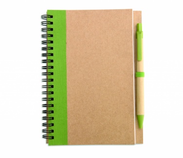 Logo trade promotional gifts image of: B6 recycled notebook with pen