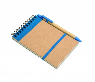 Logo trade promotional item photo of: A6 recycled notepad with pen