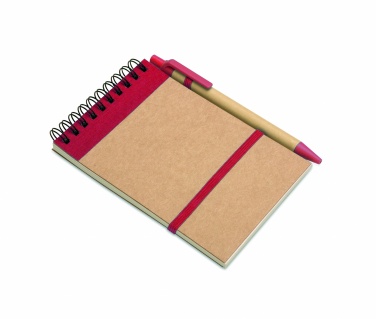 Logo trade business gifts image of: A6 recycled notepad with pen