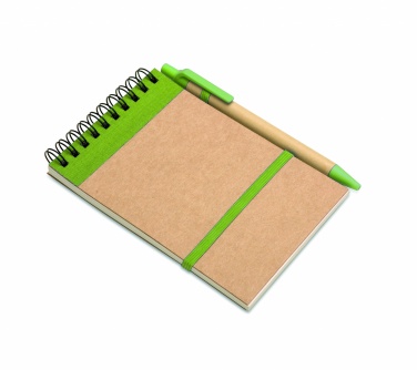 Logo trade corporate gifts image of: A6 recycled notepad with pen