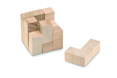 Logo trade corporate gift photo of: Wooden puzzle in cotton pouch