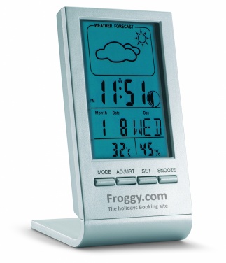 Logo trade promotional gifts image of: Weather station with blue LCD