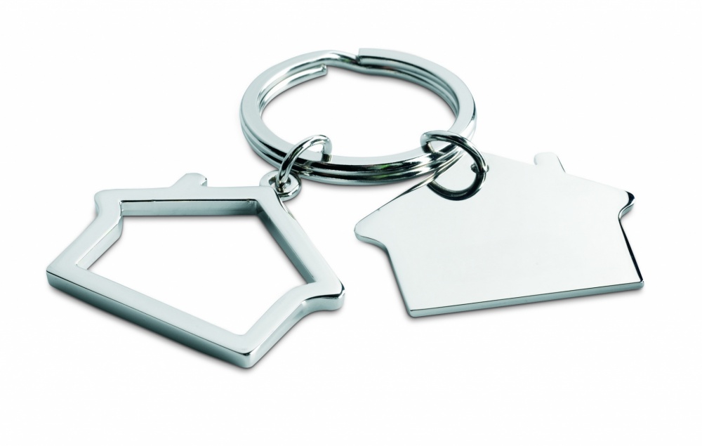 Logotrade promotional gift image of: Metal key ring house shape Jyvaskyla