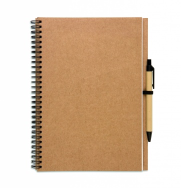 Logo trade advertising products image of: Recycled notebook with pen