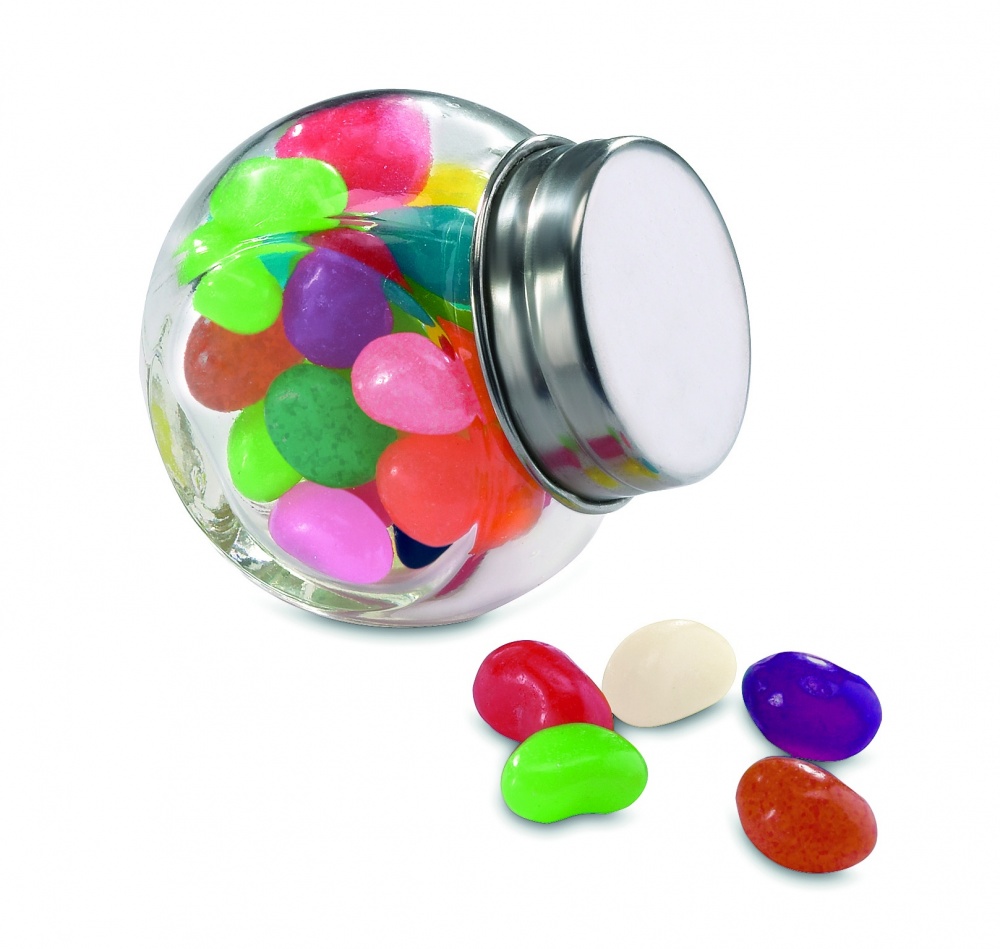 Logo trade promotional merchandise picture of: Glass jar with jelly beans