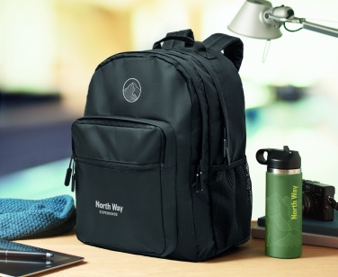 Logo trade promotional giveaways picture of: 300D RPET laptop backpack