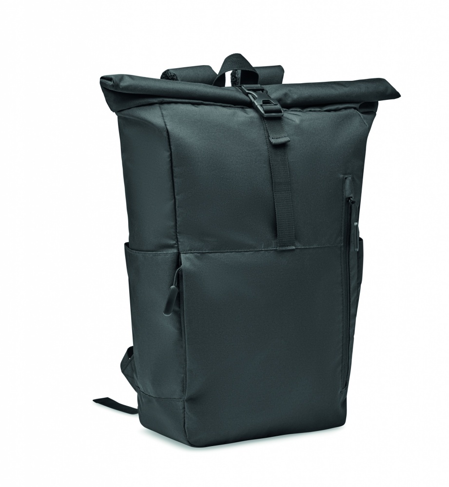 Logo trade corporate gifts image of: 300D RPET rolltop backpack