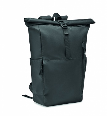 Logo trade promotional giveaways picture of: 300D RPET rolltop backpack