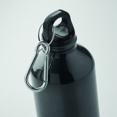 Logotrade promotional giveaway picture of: 500 ml single-walled water bottle made of recycled aluminum with a carabiner