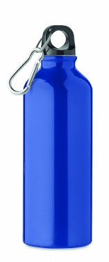 Logotrade promotional item picture of: 500 ml single-walled water bottle made of recycled aluminum with a carabiner