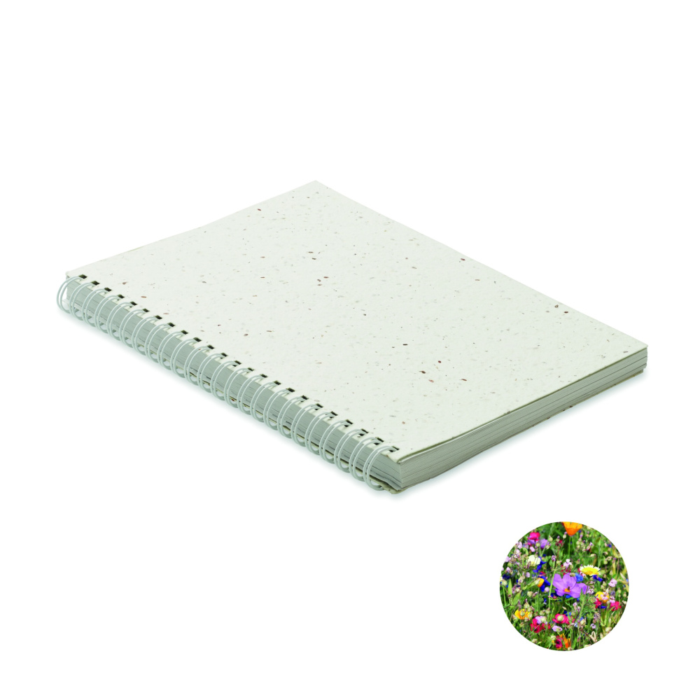 Logo trade advertising products image of: A5 seed paper cover notebook