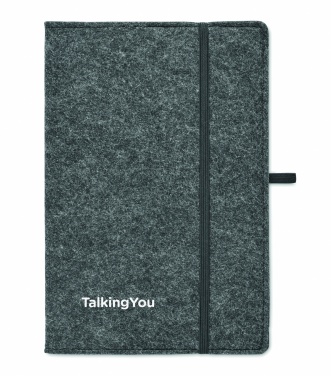 Logo trade business gifts image of: A5 notebook RPET felt