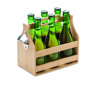 Logo trade promotional gifts picture of: 6 beer crate in bamboo