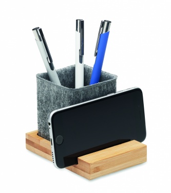 Logotrade promotional giveaway picture of: RPET felt pen pot phone stand