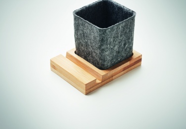 Logo trade corporate gifts image of: RPET felt pen pot phone stand