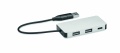 3 port USB hub with 20cm cable, Silver