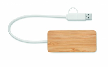 Logo trade promotional products image of: Bamboo USB 3 ports hub