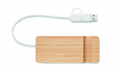 Logotrade promotional gifts photo of: Bamboo USB 4 ports hub