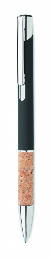 Logo trade promotional merchandise photo of: Ballpoint pen made of aluminum with a cork grip