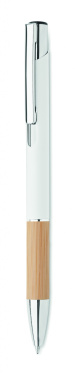 Logotrade promotional merchandise image of: Ballpoint pen made of aluminum with a bamboo grip